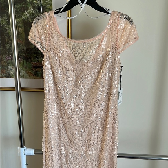Calvin Klein Sequin Wedding Dress - Nude - Picture 2 of 6